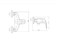 Baterie pentru dus Ferro, Metalia 57, cu montaj pe perete, crom